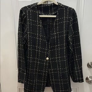 Black Plaid Women's Jacket